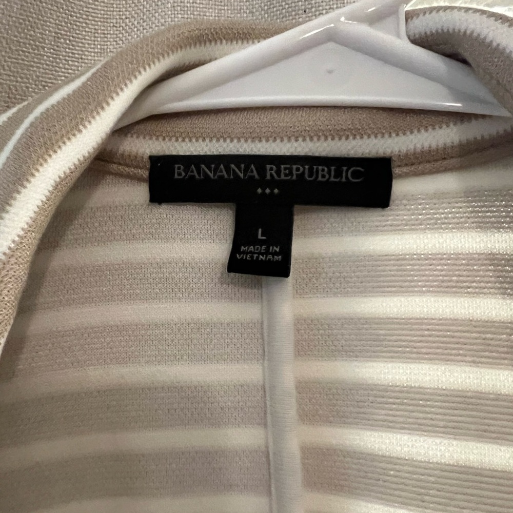 Banana Republic Factory Striped Double-Breasted Women's Knit Blazer L - Picture 2 of 4